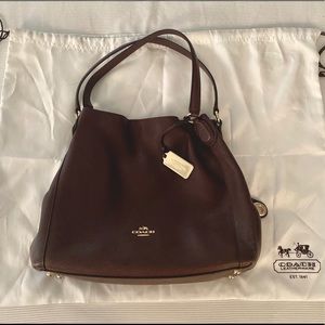 Coach Shoulder Bag - Maroon / Dark Brown